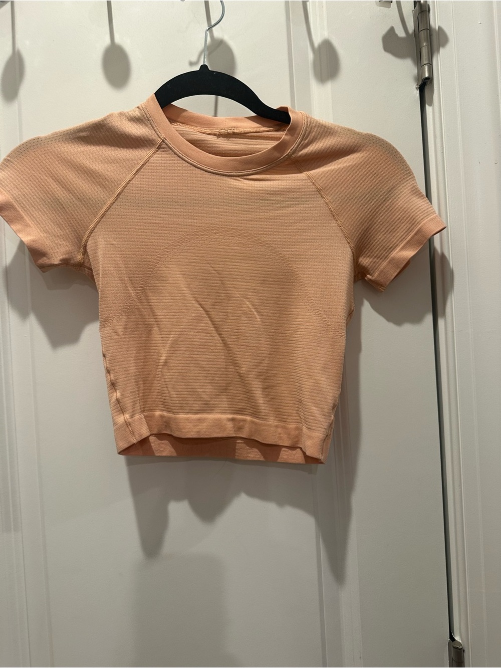 lululemon athletica Peach Short-Sleeve Ribbed Crop Top